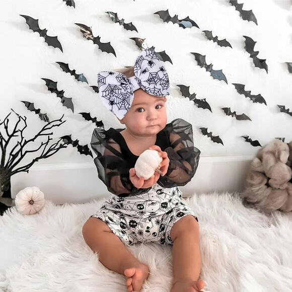 Headband and Bow Set Spiders Halloween Decor for the Hair - Picture 4 of 6